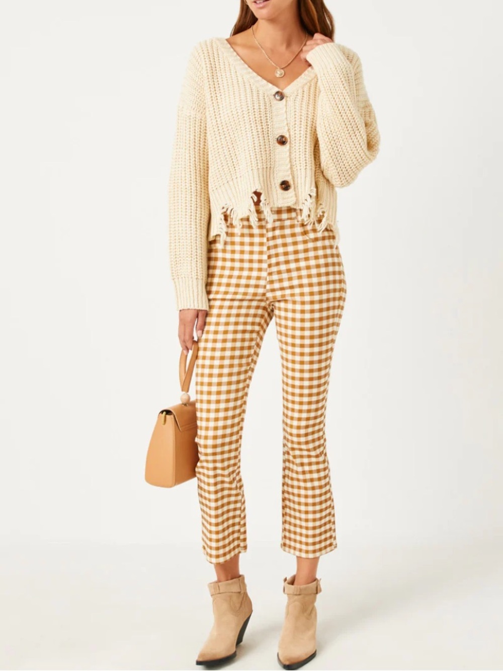 HAYDEN LOS ANGELES | Mustard Gingham Pants Size Small